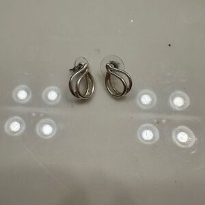 Elegant Silver Twist Earrings